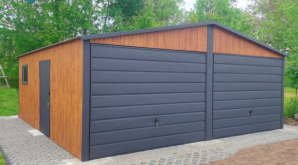 Garaż blaszany 6x5 dwuspadowy WYPRZEDAŻ producent montaż GRATIS