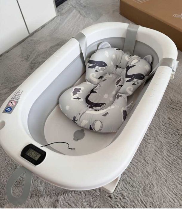 Wanienka Składana dla Dzieci Turystyczna Akcesoria Poduszka Termometr