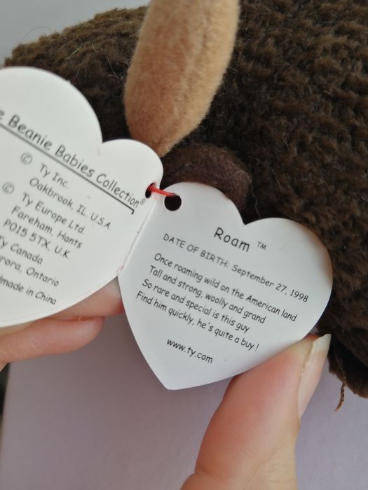 Колекційний бізон Ty Beanie Babies 1998 року вінтажний м'яка іграшка Ty вінтаж колекція ту baby 27 вересня