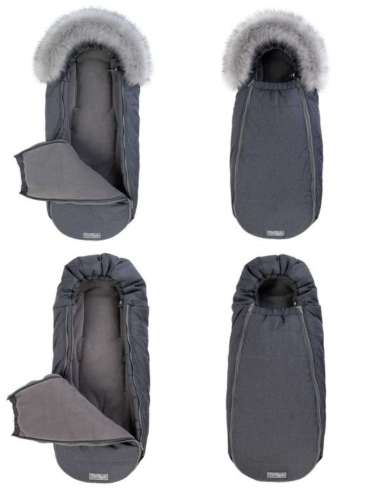 Зимовий кокон дитячий на виписку, у коляску з опушкою та без