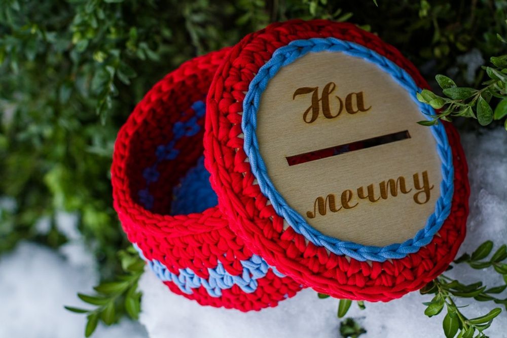 Кошик копилка вʼязаний