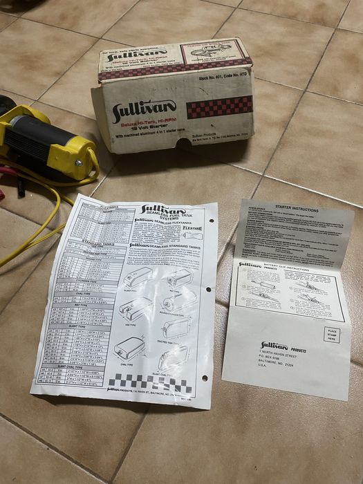 Arrancador Elétrico Sullivan Hi-Tork 12V RC (Caixa e Manuais originais de 1991)