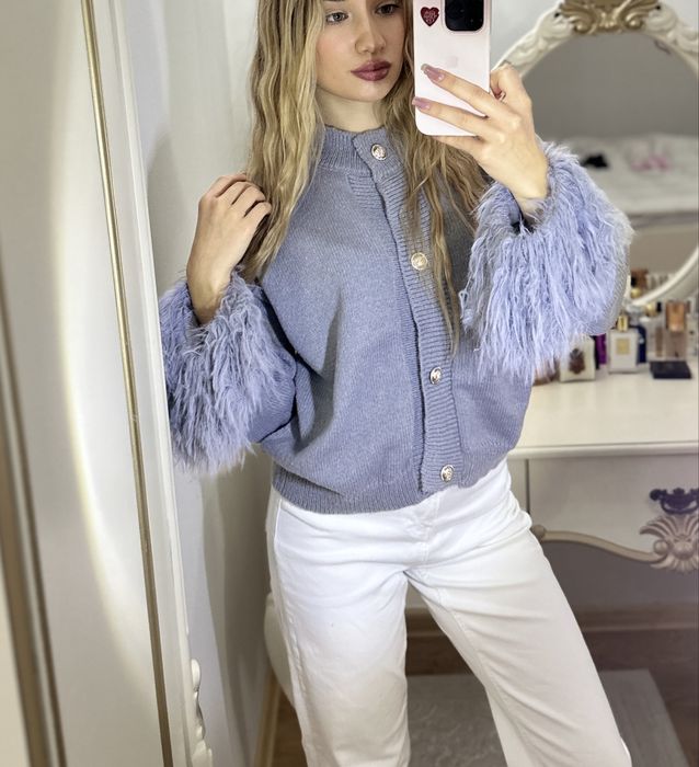 Светер miu, светер dior, кофтинка з пірям, свитер прада, сервй свитер