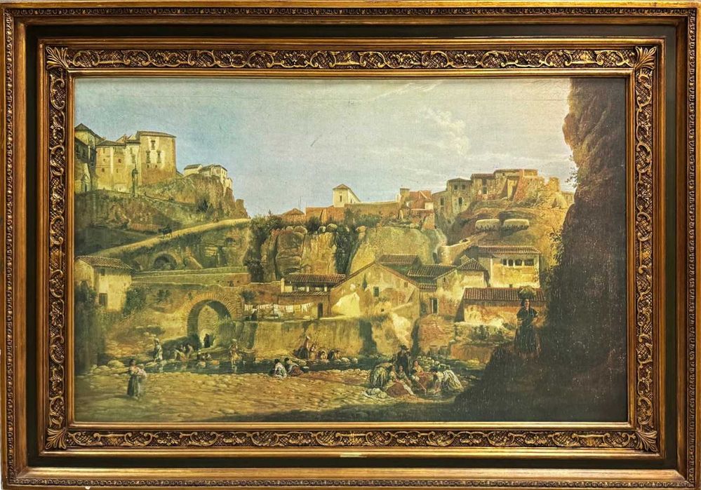 Quadro antigo com gatos