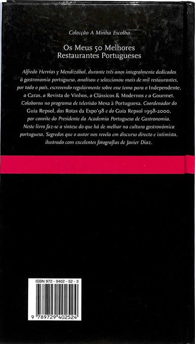 "Os Meus 50 Melhores Restaurantes Portugueses" de Hervías y Mendizábal