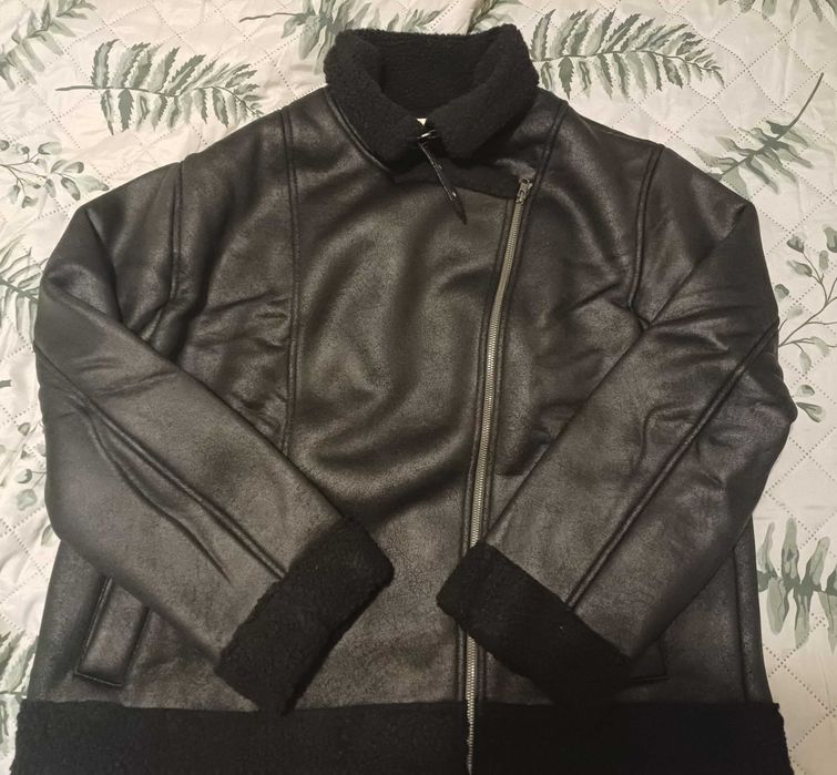 Kurtka damska w stylu ramoneski z kożuszkiem Roz.  L