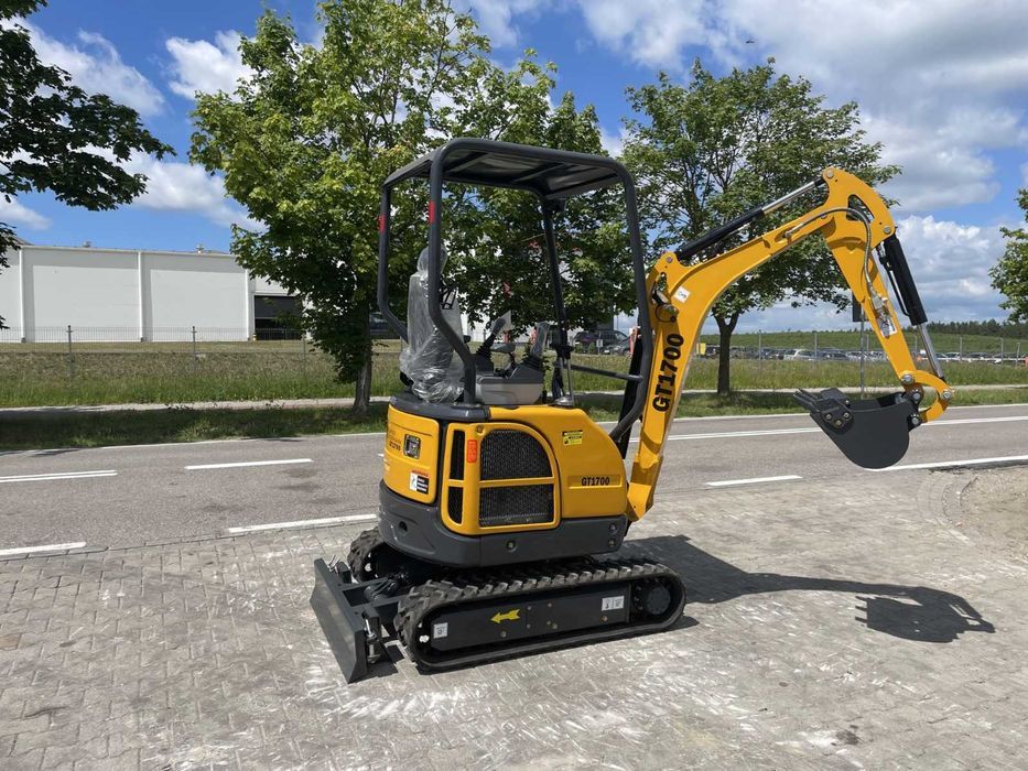Günter Grossmann GT 1700 – minikoparka 1.7T, silnik Yanmar, joysticki, skrętne ramię, dwie prędkości jazdy