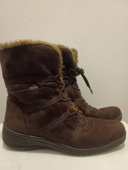 Ciepłe brązowe zimowe buty niemieckie Ara  39 GoreTex