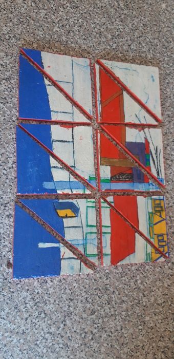 Conjunto de Triângulos Geométricos Pintados