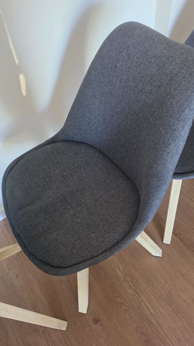 Conjunto cadeiras jantar cinza