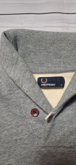 FRED PERRY bluza męska, komin, stójka, golf, logo, premium 100% cotton