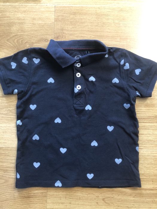 Koszulka polo w serduszka bawełniana r. 98