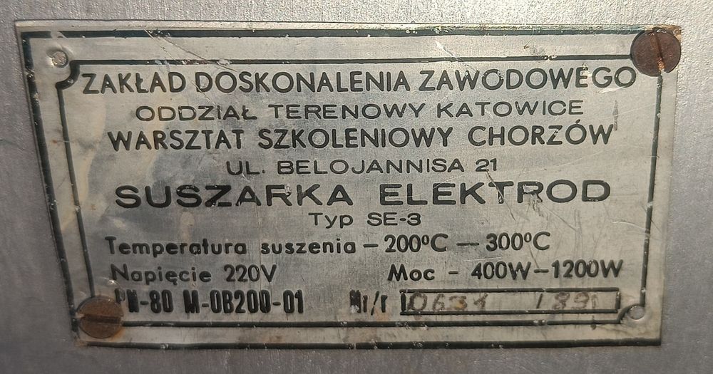Suszarka Do Elektrod Otulonych  SE-3 400V 3f.