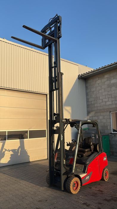 Wózek widłowy LINDE H20T, triplex, przesuw, terenowy, 4 sekcje