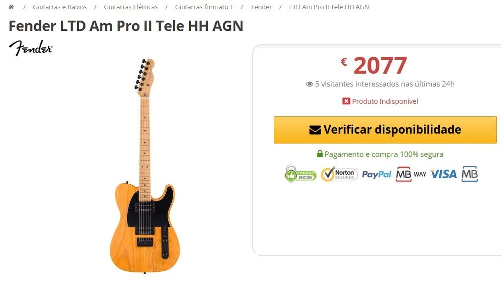 Fender LTD American Professional II Telecaster HH AGN