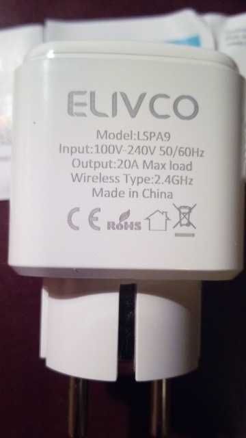 SMART РОЗУМНА Wi-Fi Розетка Elivco 20А таймер/моніторинг споживан Tuya