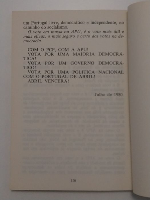 PCP Programa Eleitoral 1980