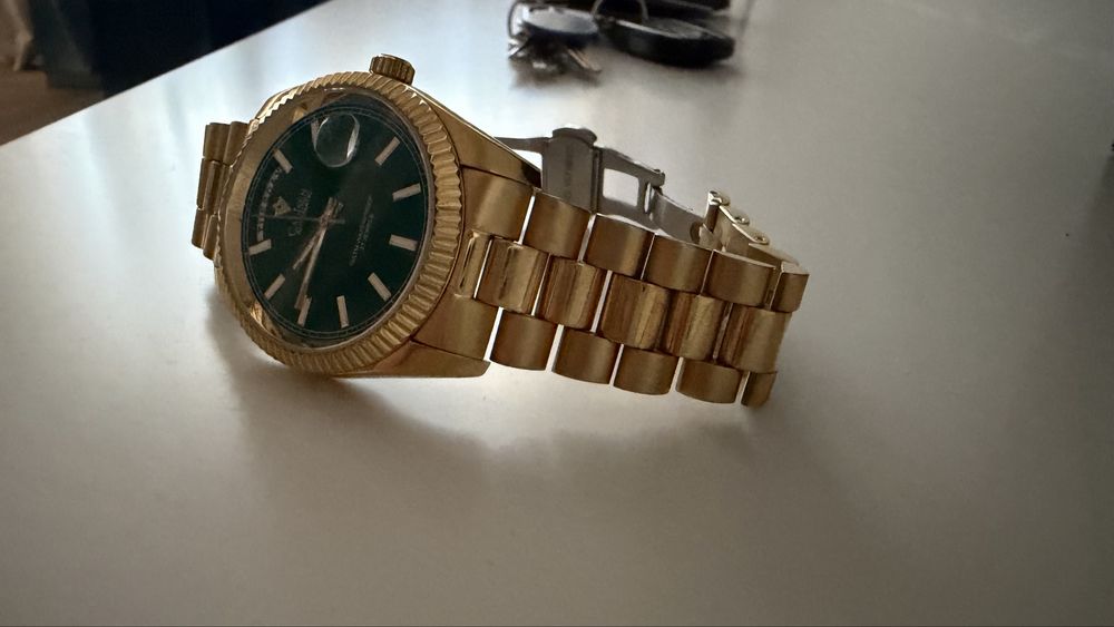 Omega Rolex Cadisen Złoty Automat Szafirowe
