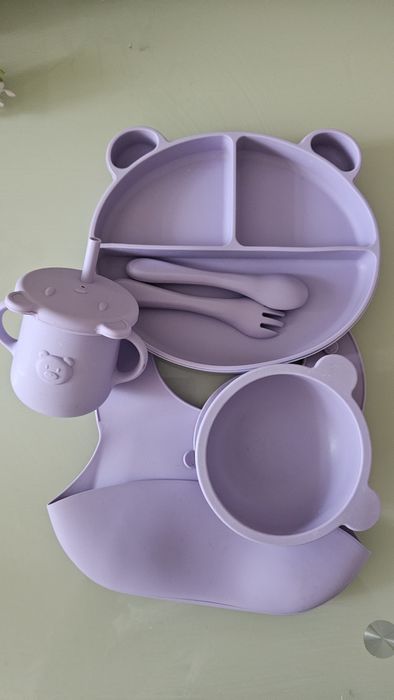 Дитячий набір посуд силіконовий