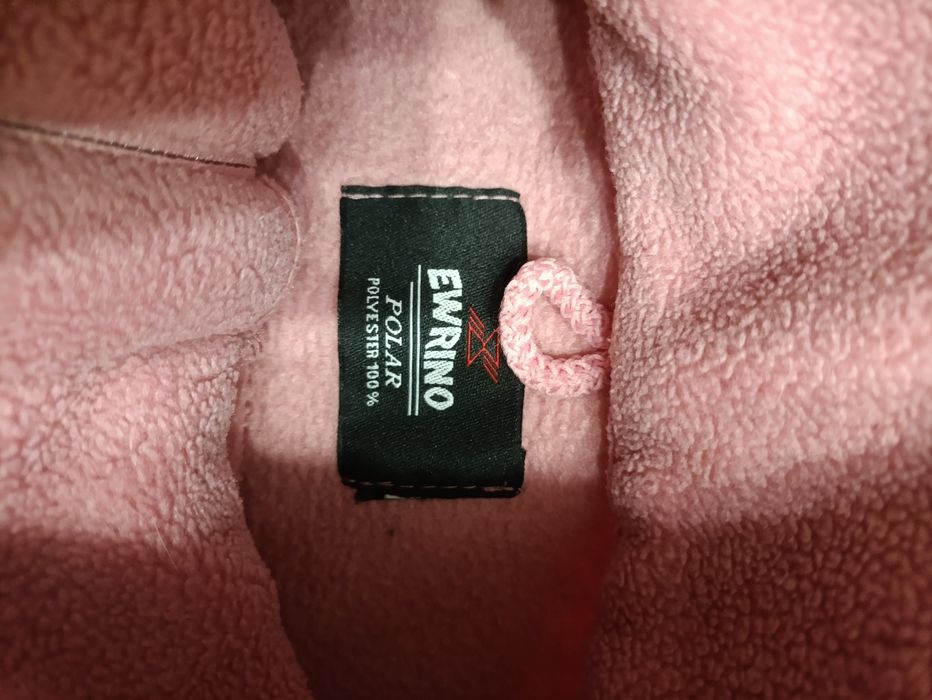 Kamizelka damska bezrękawnik polar brudny róż na suwak vintage Ewrino