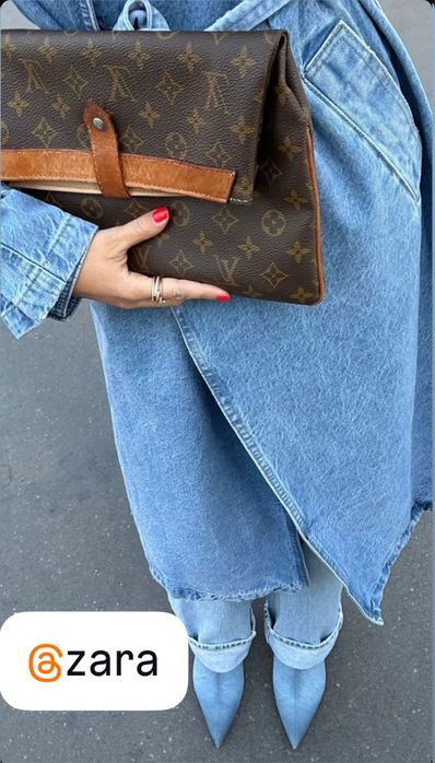 Zara płaszcz trencz denim jeans  S 36