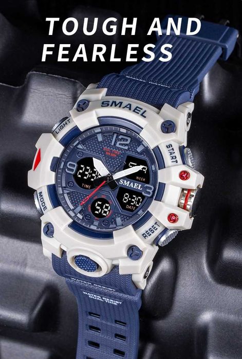 Zegarek SMEAL model 8008 koloru biało niebieskiego