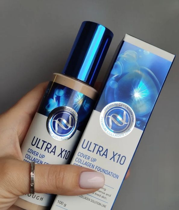 Тон 13, 21.  Зволожувальний тональний крем Enough Ultra X10 cover up Collagen foundation 100 ml
