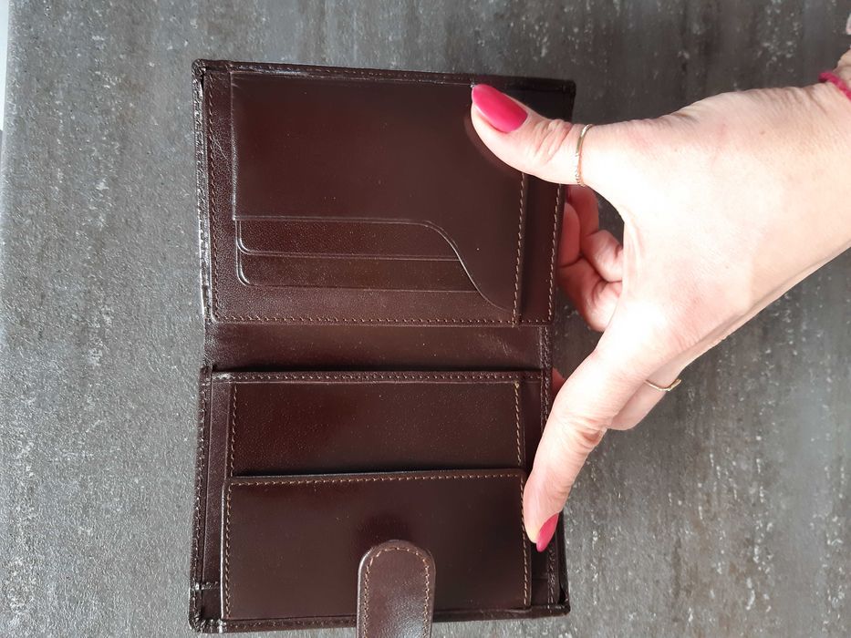 Portfel meski, skorkowy, brazowy, nowy