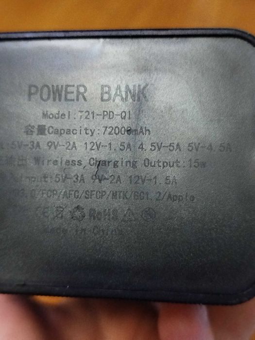 Power bank 72000 mah tesla бездротова та швидка зарядка
