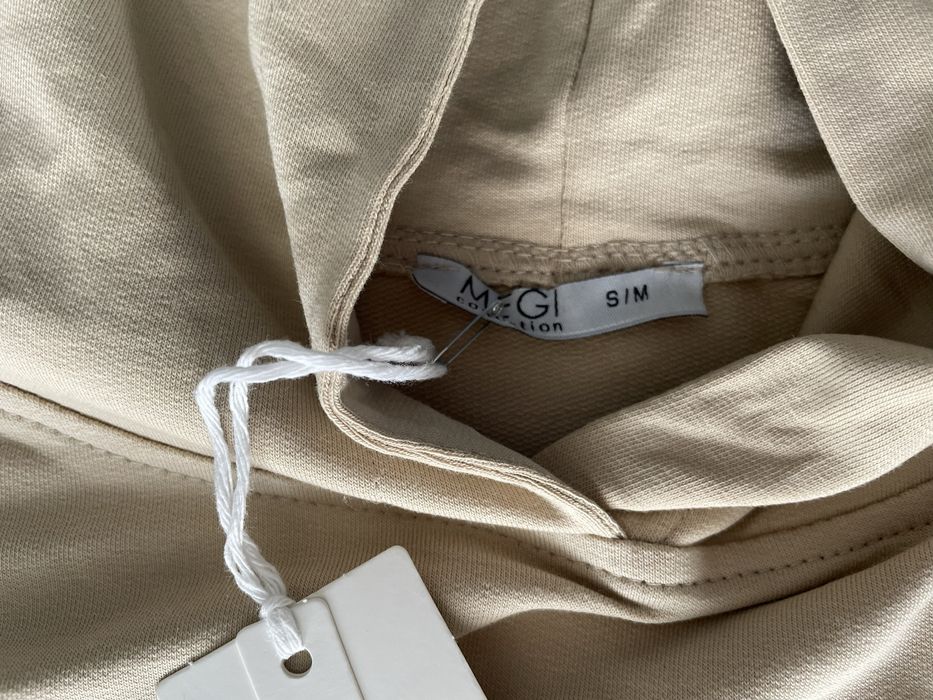 Bluza MEGI Invite beżowa S/M kangurka z kapturem Nowa