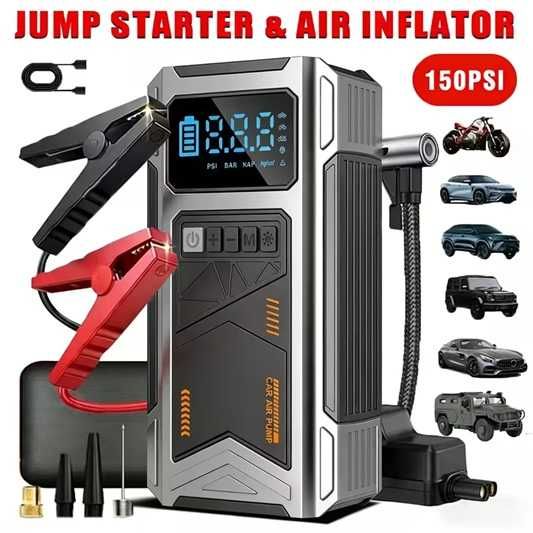 Пуско-зарядне пристрій авто бустер 10в1 JKUOO A35 37000 mAh, 3000A