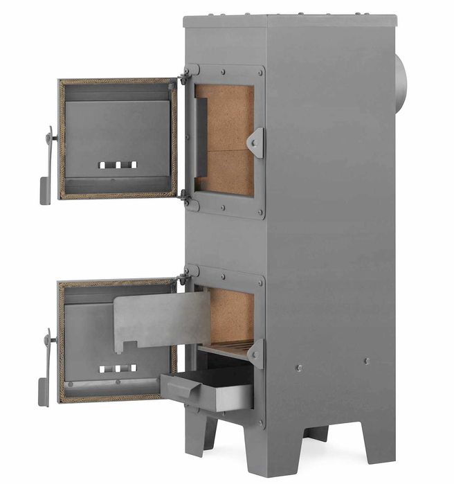 SOLIDNY Piec kominek szamotowy stalowy koza EKON EKOPROJEKT 8kW