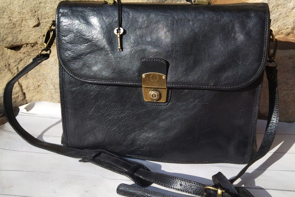 Capital italian leather hand made винтажный кожаный портфель, сумка.ит