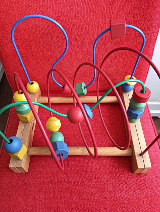 Brinquedo educativo crianças madeira e metal