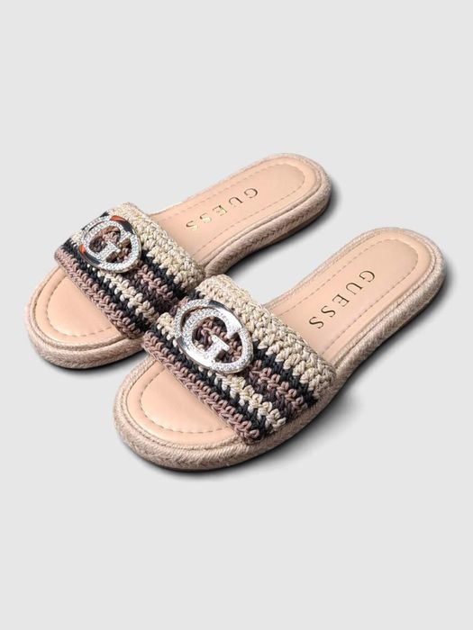Klapki Kaylis Logo Sandals, Kremowy Złoty Rozmiar 36