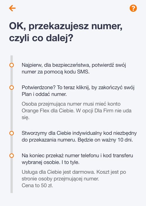 ZŁOTY NUMER Biznesowy - Orange Flex - eSIM / Cesja 2min