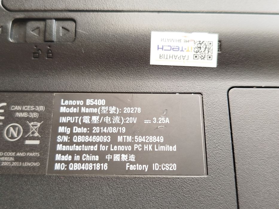 Для навчання та роботи Hоутбук Lenovo B 5400/Процесор двоядерний Pentium 2.30GHz/Оперативна пам'ять 8GB/ОС Windows 10Pro /HDMI,Bluetooth,WI-FI
