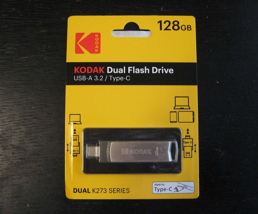 Флешка Kodak 128гб 2 в 1 (USB+Type C)