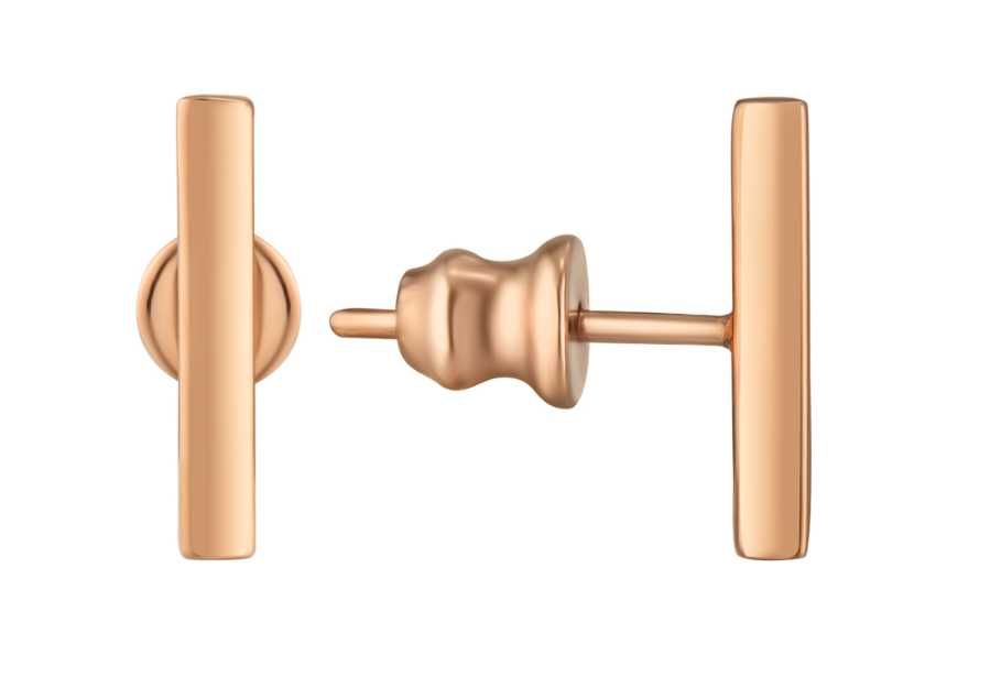 Стильные серьги из красного золота Sova