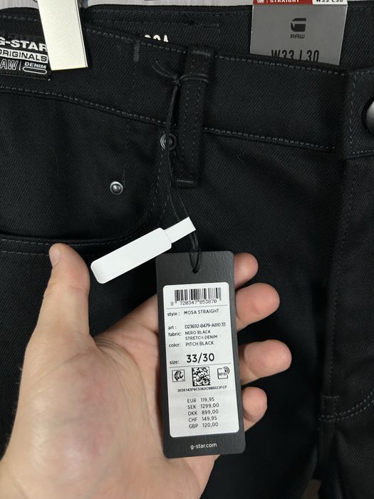 G-Star Raw Mosa Straight Black штани джинси Оригінал New! 33/30