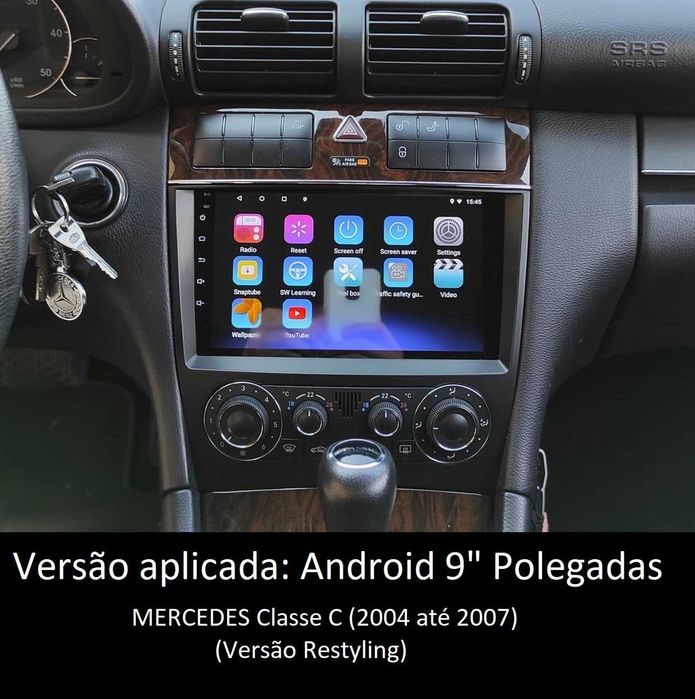 Rádio 2DIN •  Mercedes Classe C (C220) • Android •  W203 C200 [4+64GB]