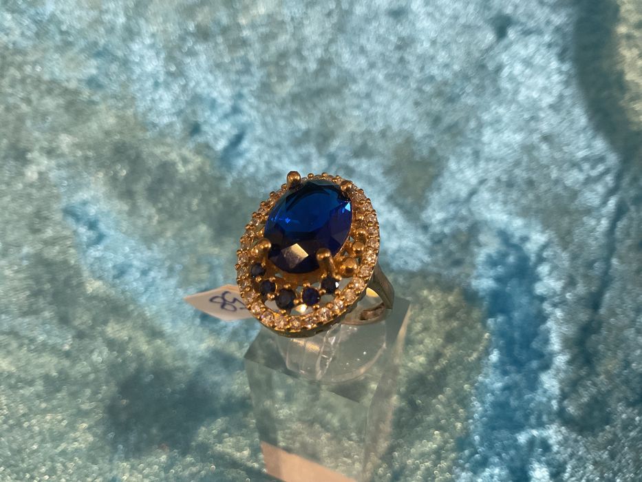 Anel prata com banho ouro t.18 m