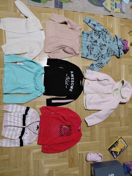 Zestaw 11szt bluza sweterek koszulka polar kurtka r. 110