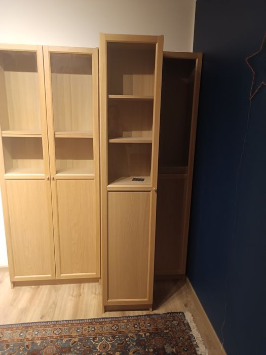Billy oxberg regał wąski dąb 40x30x202 Ikea