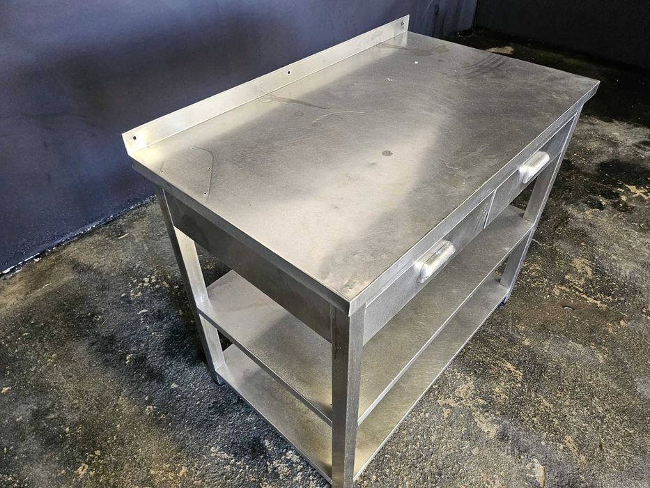 Bancada em inox com 2 gavetas