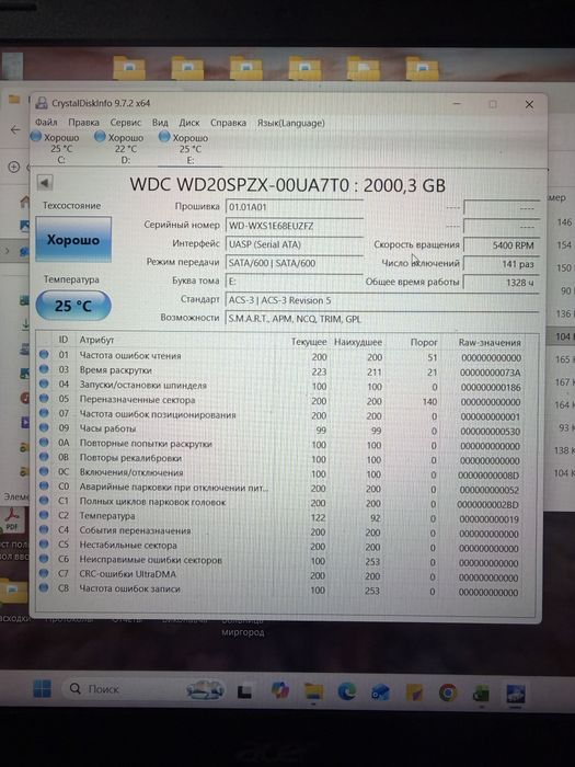 HDD 2Tb 2,5” 7мм для тонких ноутбуків