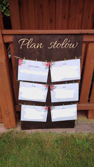 Plan stołów w stylu rustykalnym