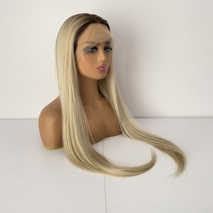 Peruka lace front blond 80 cm
