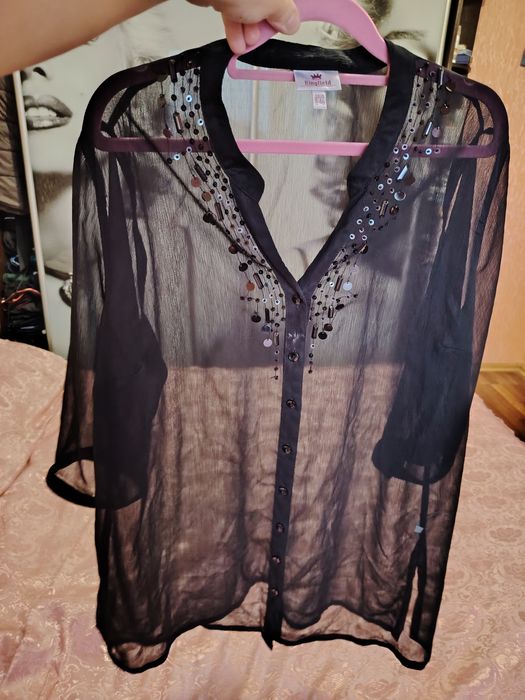 Рубашка туника на пуговицах шифоновая XL можнотна пляж