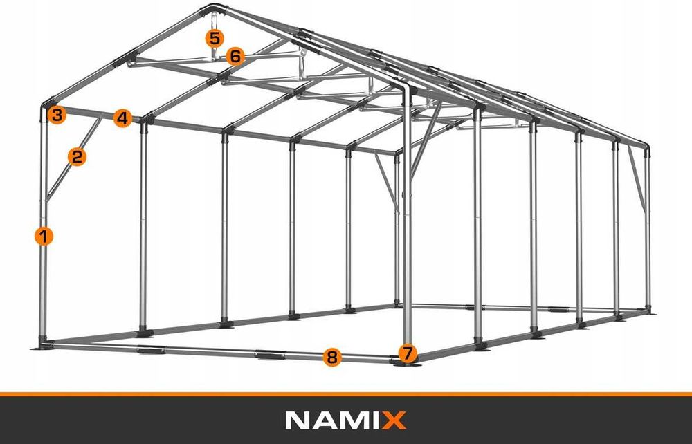 Namiot PRESTIGE 5x10-3m przemysłowy magazynowy MOCNY PVC 560g